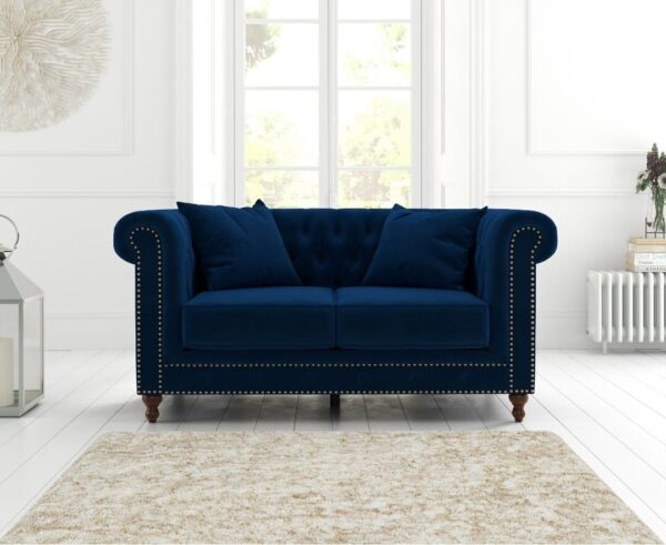 Westminster Chesterfield Blue Velvet 2 Seater Sofa