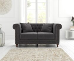 Westminster Chesterfield Dark Grey Velvet 2 Seater Sofa