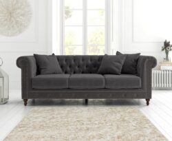 Westminster Chesterfield Dark Grey Velvet 3 Seater Sofa