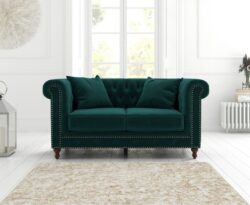 Westminster Chesterfield Green Velvet 2 Seater Sofa