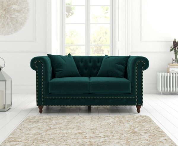 Westminster Chesterfield Green Velvet 2 Seater Sofa