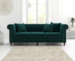 Westminster Chesterfield Green Velvet 3 Seater Sofa