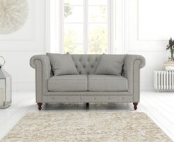 Westminster Chesterfield Grey Linen 2 Seater Sofa