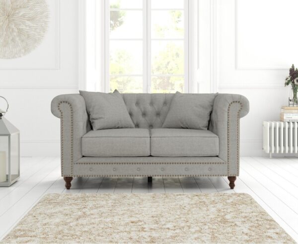 Westminster Chesterfield Grey Linen 2 Seater Sofa