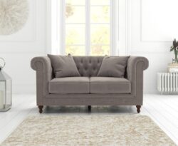 Westminster Chesterfield Light Grey Velvet 2 Seater Sofa
