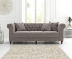 Westminster Chesterfield Light Grey Velvet 3 Seater Sofa