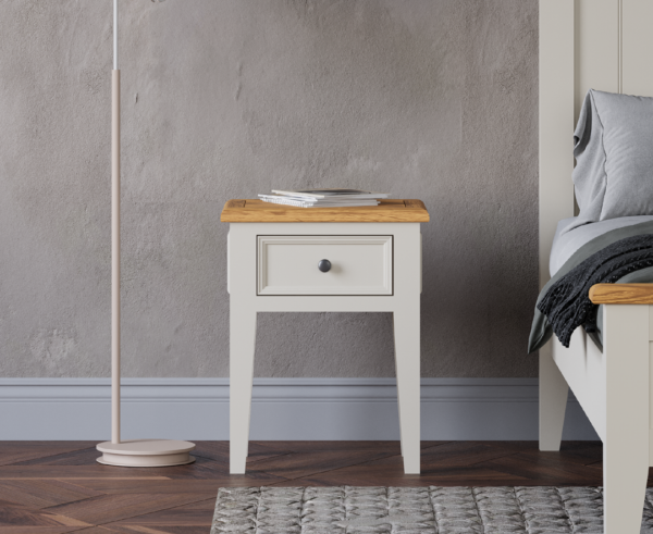 Weymouth Oak and Soft White Painted Bedside Table