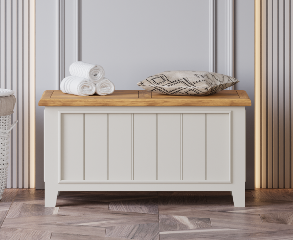 Weymouth Oak and Soft White Painted Blanket Box