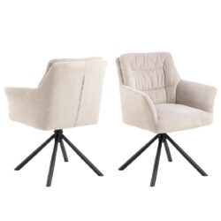 Atwater Beige Fabric Dining Chairs In Pair