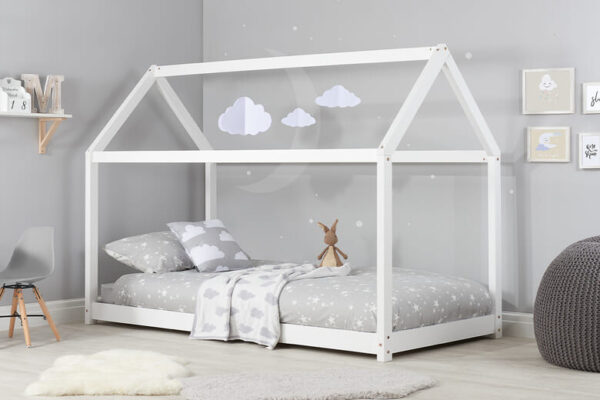 Birlea House Kids Bed, Birlea_Grey Coated Pine, Single