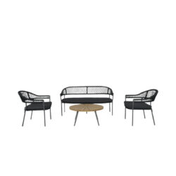 Bisou Outdoor Lounge Set - Teak & Black