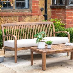 Bolivia Wooden Garden 2 Sofa Seater In Brown