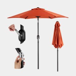 Burnt Orange 2m Steel Garden Parasol