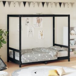 Burwell 80x160cm Wooden Children Bed In Black