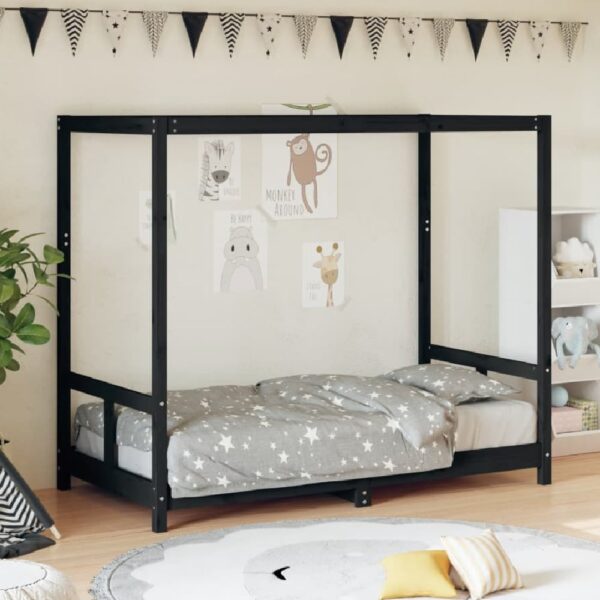 Burwell 80x160cm Wooden Children Bed In Black