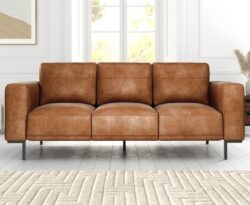 Camden Suede Tan Fabric 3 Seater Sofa