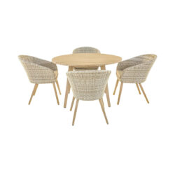 Caroon Outdoor 4 Seater Dining Set - Light Acacia Wood
