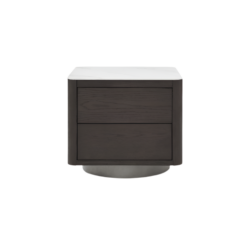 Coin Bedside Table - Smoke Oak