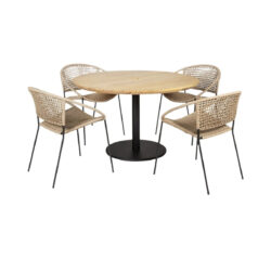 Decora Outdoor 4 Seater Dining Set - Natural Wheat