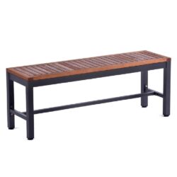 Dyersville Wooden Outdoor Bench In Black And Brown