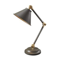 Elstead Provence Element 1 Light Table Lamp Dark Grey and Aged Brass | Outlet