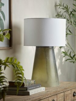 Frosted Green Glass Table Lamp