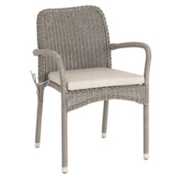 Haverhill Rattan Garden Stacking Armchair In Grey Dusk