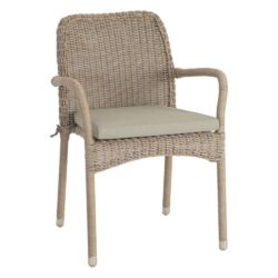 Haverhill Rattan Garden Stacking Armchair In Natural Pistachio