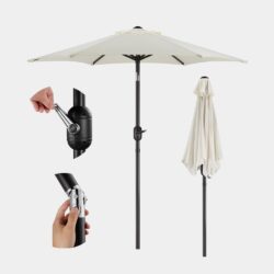 Ivory Cream 2m Steel Garden Parasol