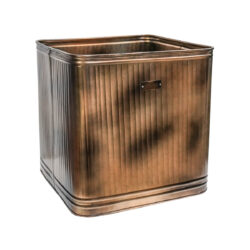 Ivyline Outdoor Hampton Square Copper Metal Planter / Small