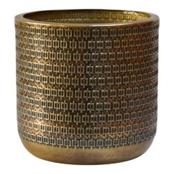 Ivyline Solis Embossed Planter in Gold