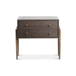 Liang & Eimil Nella Bedside Table - Dark Brushed Brown & Hammered Dark Bronze