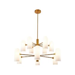 Liang & Eimil Pawson Chandelier - Brass & White Glass