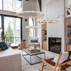 Lightsin Modern Crystal LED Triple-Ring Pendant Chandelier