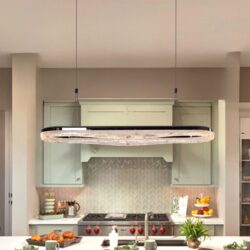 Lightsin Sleek Pearl Black LED Resin Oval Pendant Light Modern Chandelier Lighting