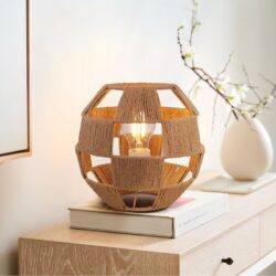 Lightsin Unique Handwoven Globe-Shaped Table Lamp