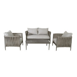 Milan Rope Weave 2 Seater Sofa Set - Cool Linen