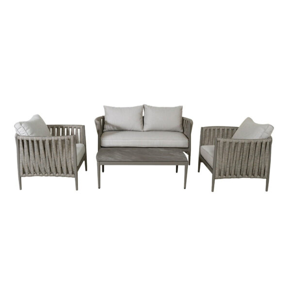 Milan Rope Weave 2 Seater Sofa Set - Cool Linen