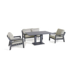 New York 2 Seat Sofa Set with Rising Table - Dove Grey