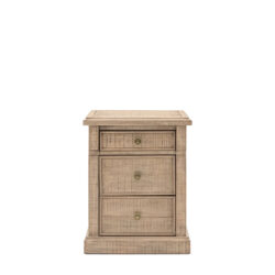Newbury 3 Drawer Bedside Table - Natural