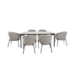 Nori Outdoor 6 Seater Dining Set - Putty