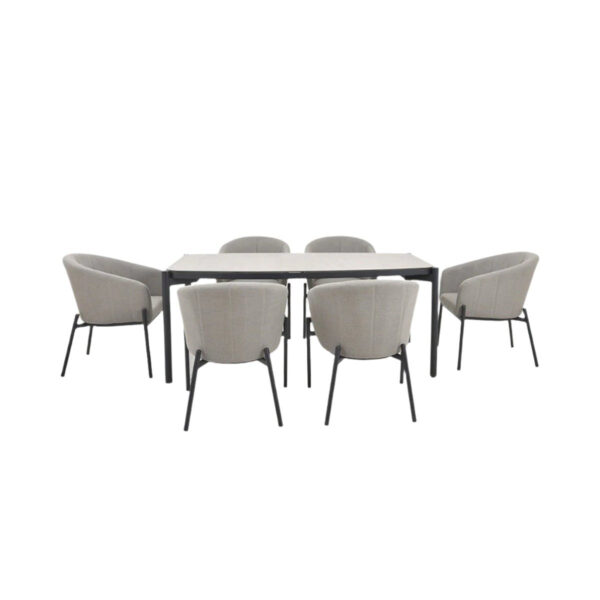 Nori Outdoor 6 Seater Dining Set - Putty