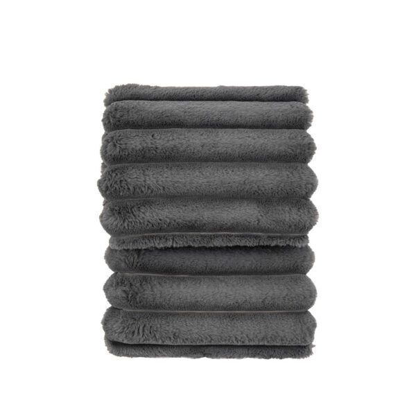 Olivia's Studio Ribbed Fur Throw in Grey