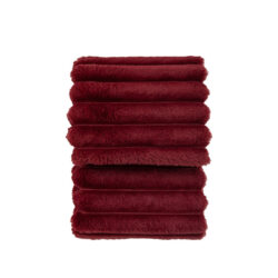 Olivia's Studio Ribbed Fur Throw in Merlot