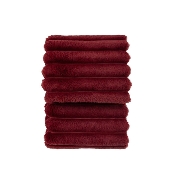 Olivia's Studio Ribbed Fur Throw in Merlot