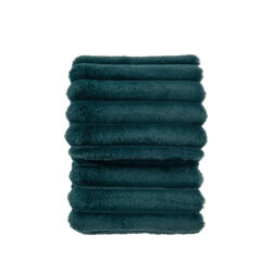 Olivia's Studio Ribbed Fur Throw in Teal