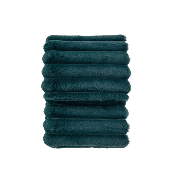 Olivia's Studio Ribbed Fur Throw in Teal