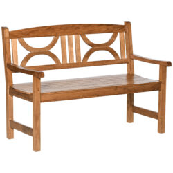 Outsunny 2-Seater Chair, Wooden Garden Bench, Outdoor Patio Loveseat for Yard, Lawn, Porch, Natural Aosom UK