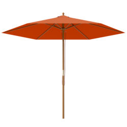 Outsunny 2.5m Wood Garden Parasol Sun Shade Patio Outdoor Wooden Umbrella Canopy Orange