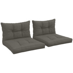 Outsunny Patio Chair Cushion Refresh: 4-Piece Indoor/Outdoor Seat & Back Pads, Charcoal Grey Hues Aosom UK